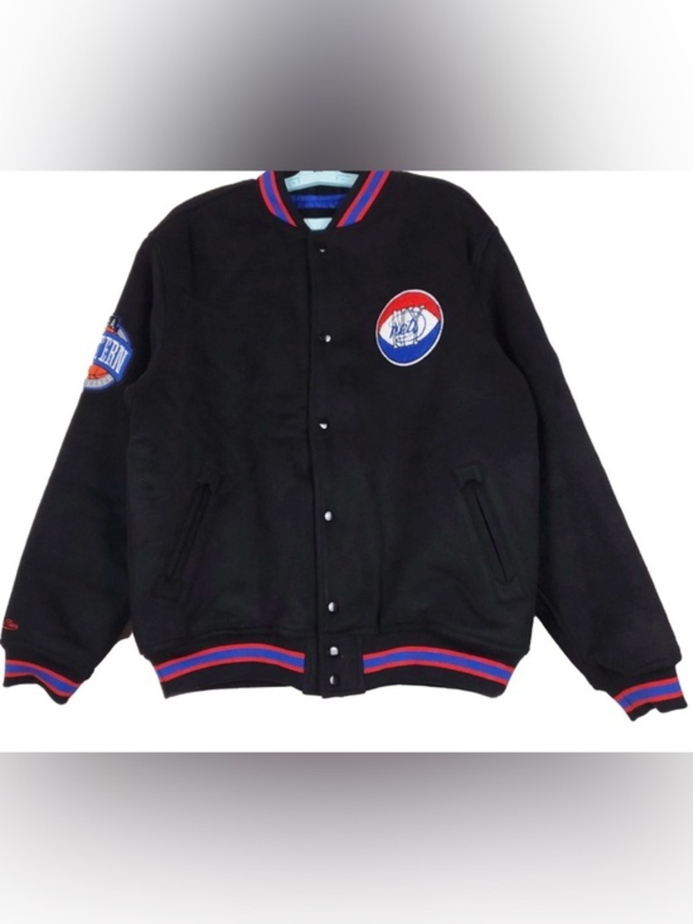 Mitchell & Ness New York Nets NBA  Varsity Jacket Black Heavyweight Men's Sz M